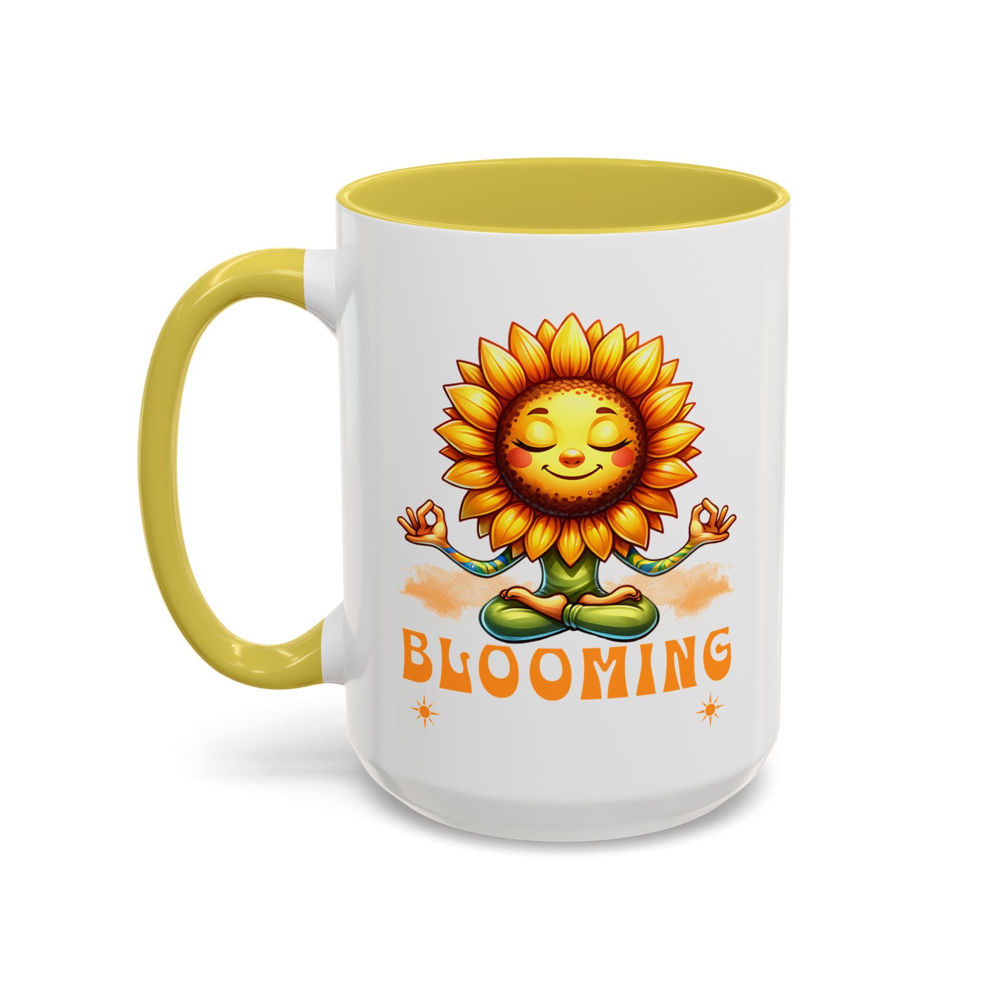 Blooming Sunflower Mug | Yoga Meditating Sunflower Ceramic Mug