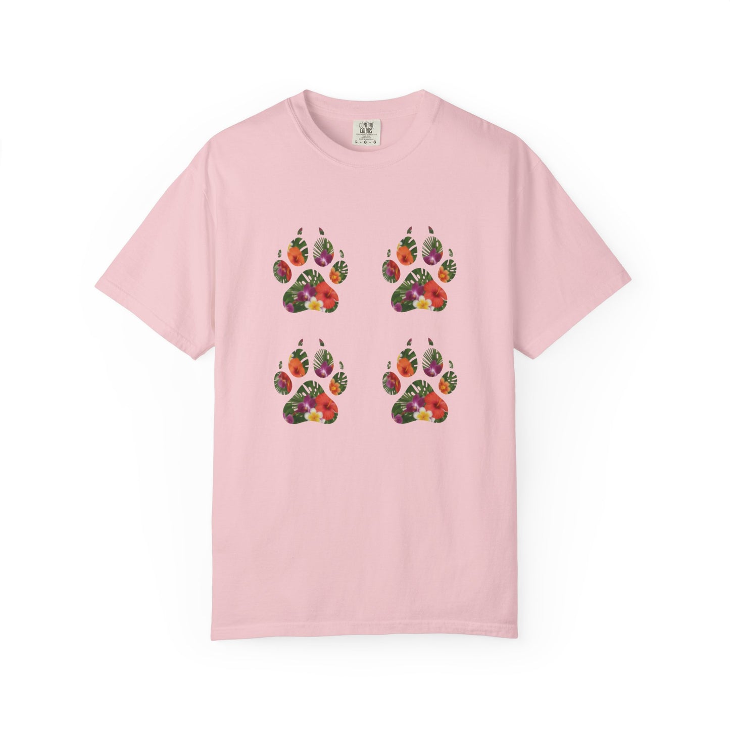 Floral Puppy Paws T-shirt | Dog Lover Tee