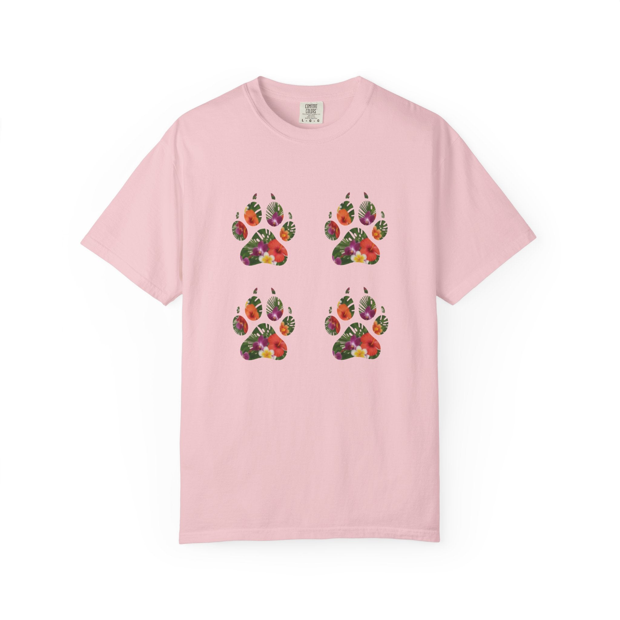 Floral Puppy Paws T-shirt | Dog Lover Tee