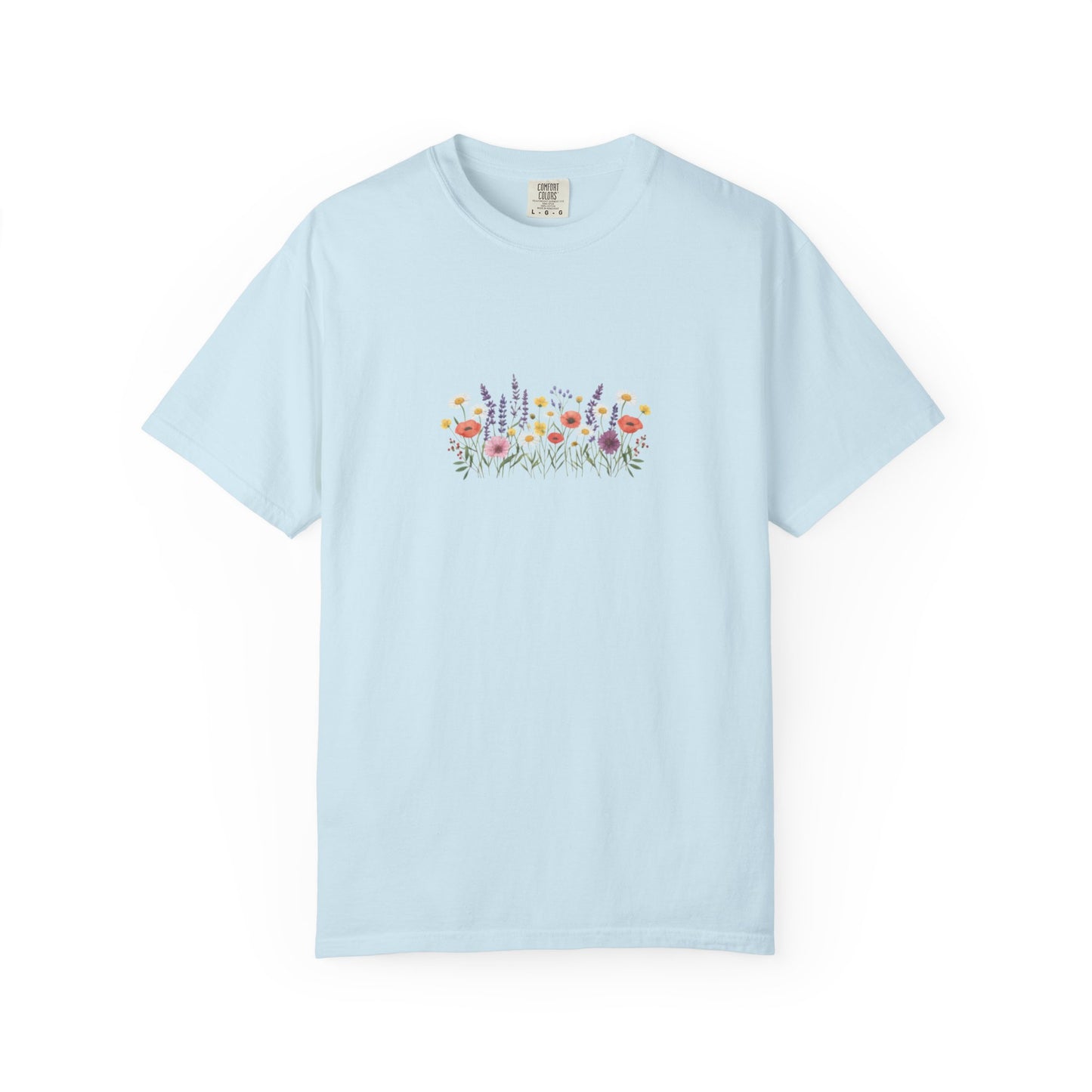 Wildflower Meadow watercolor floral design T-shirt | botanical garden tee