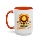 Blooming Sunflower Mug | Yoga Meditating Sunflower Ceramic Mug