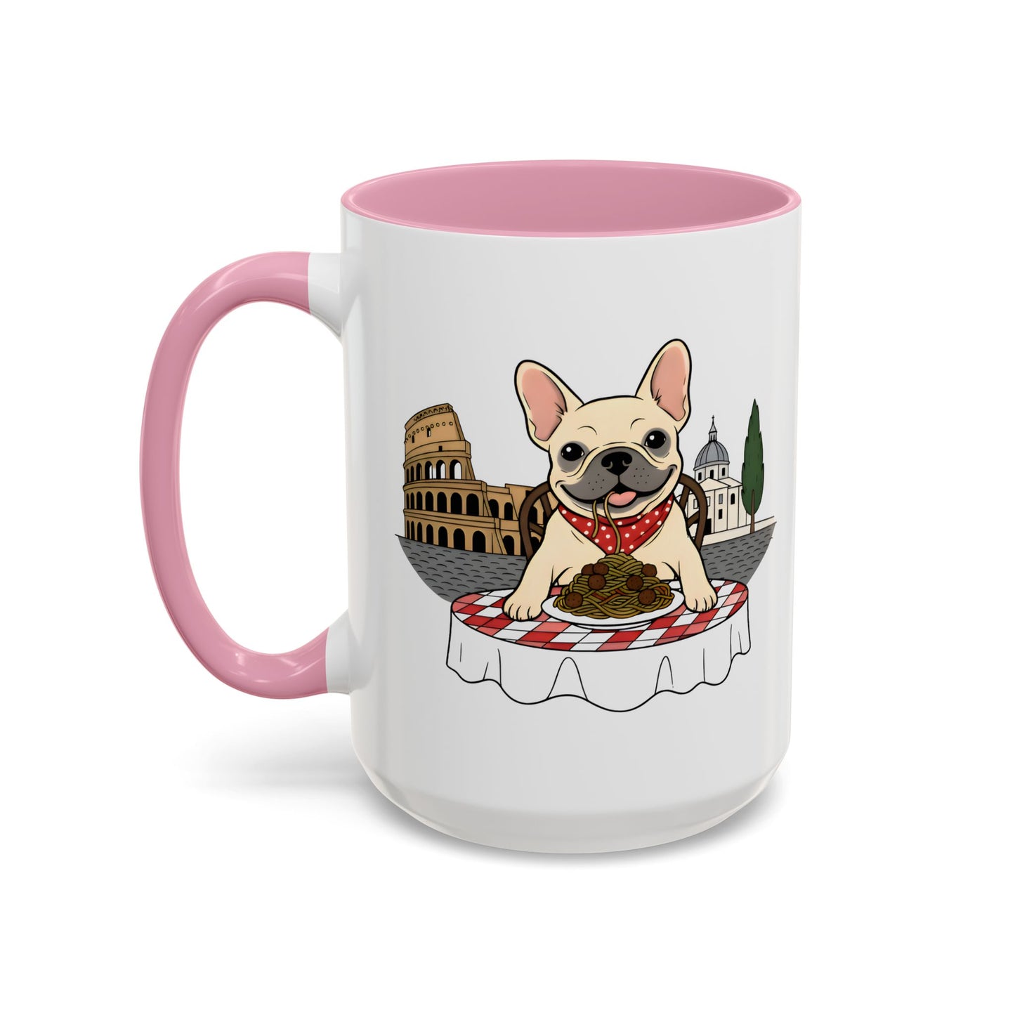 French Bulldog Pasta in Rome Mug | Ceramic Coffee Cup