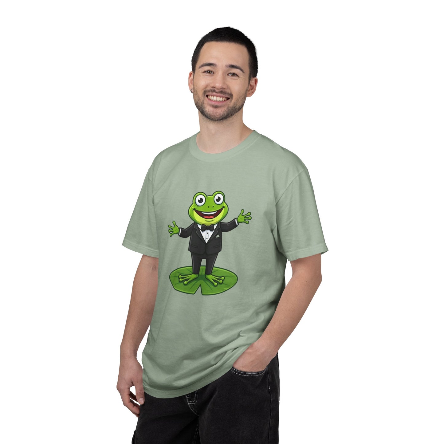 Funny Tuxedo Frog T-shirt | Frog on Lily Pad Amphibian Design