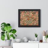 Retro Floral Checkerboard Poster