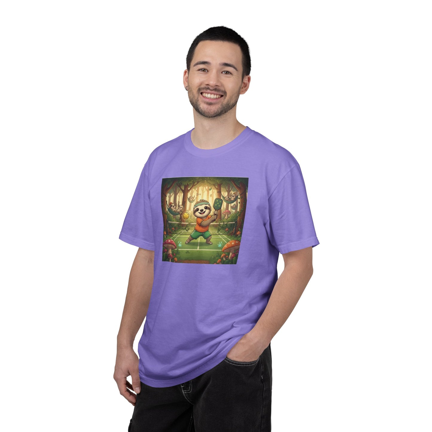 Sloth Pickleball Illustration T-shirt | Whimsical Forestcore Slow Living