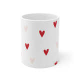 Red and Pink Heart Pattern Mug | 11oz Ceramic