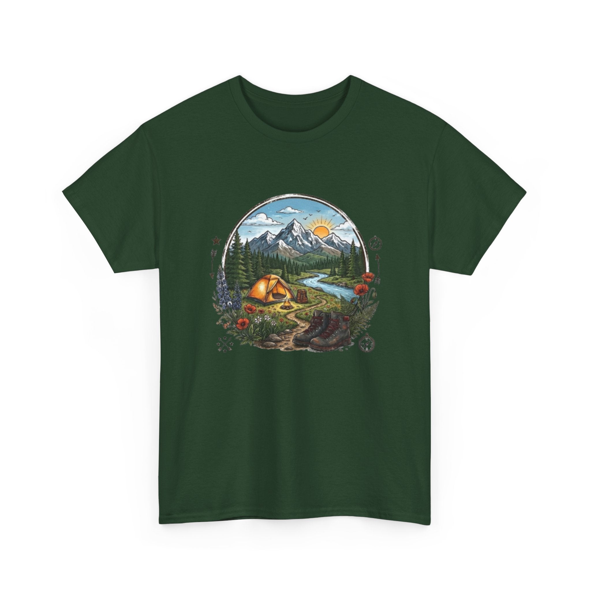 Mountain Camping Adventure T-Shirt | Outdoor Nature Hiking Tee | Wilderness Tent Graphic Shirt | Gift for Hiker Camper |
