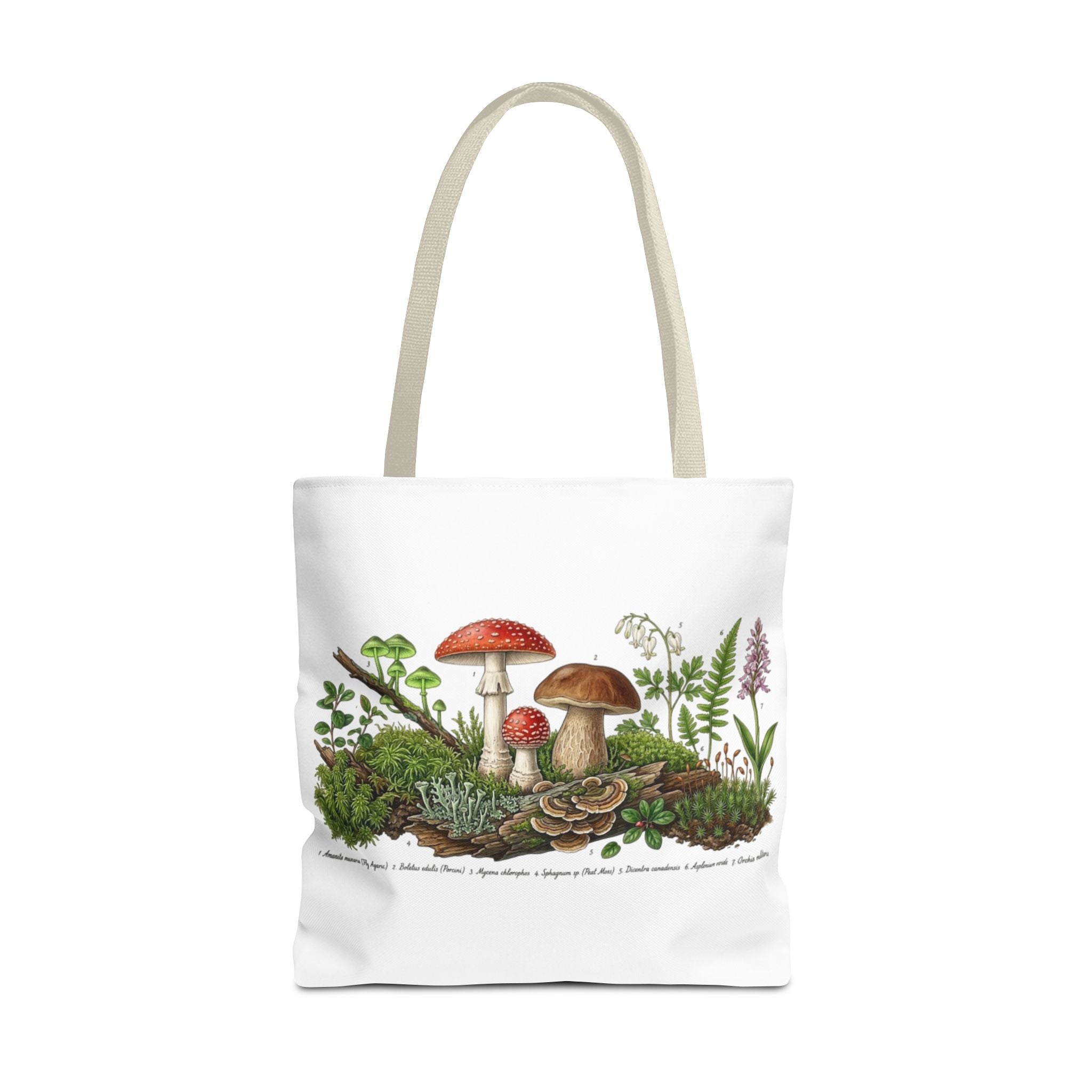 Vintage Mushroom Wildflower Specimen Study Tote Bag