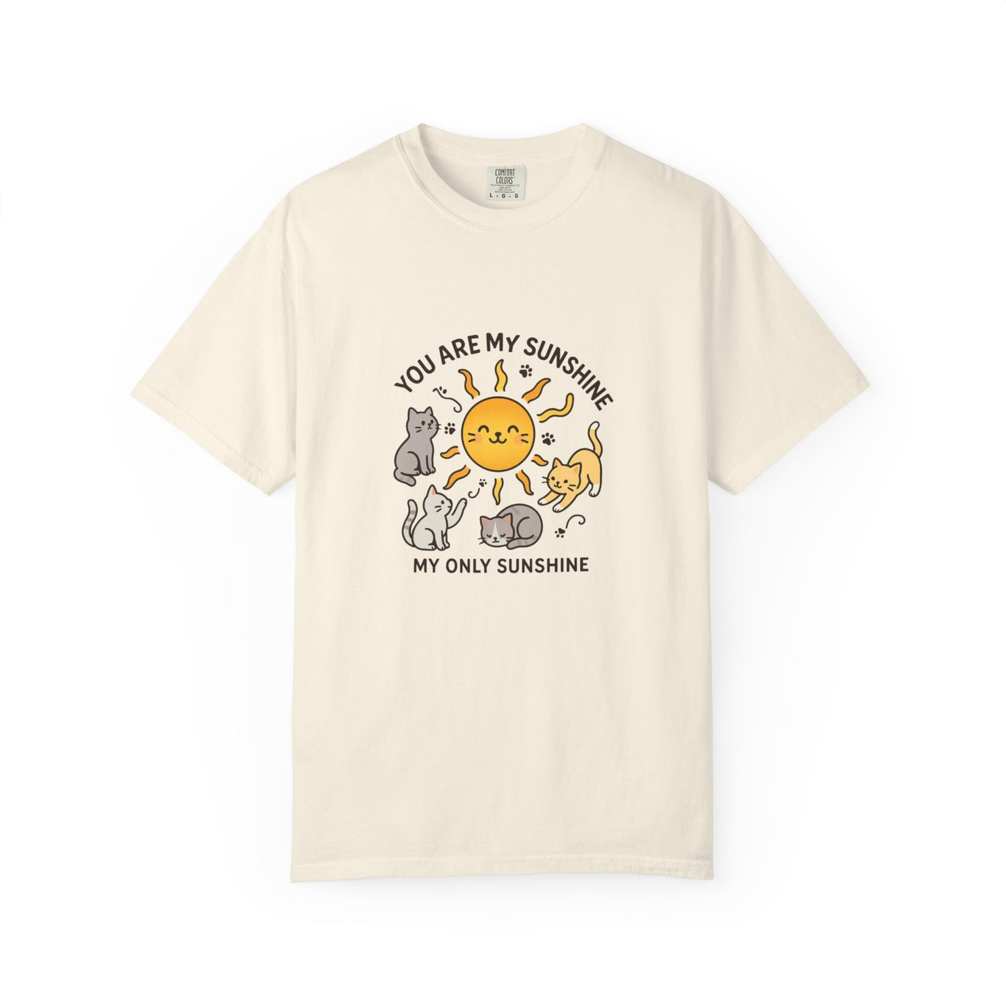 You Are My Sunshine Cat Illustration T-shirt | Cute Sun and Kittens