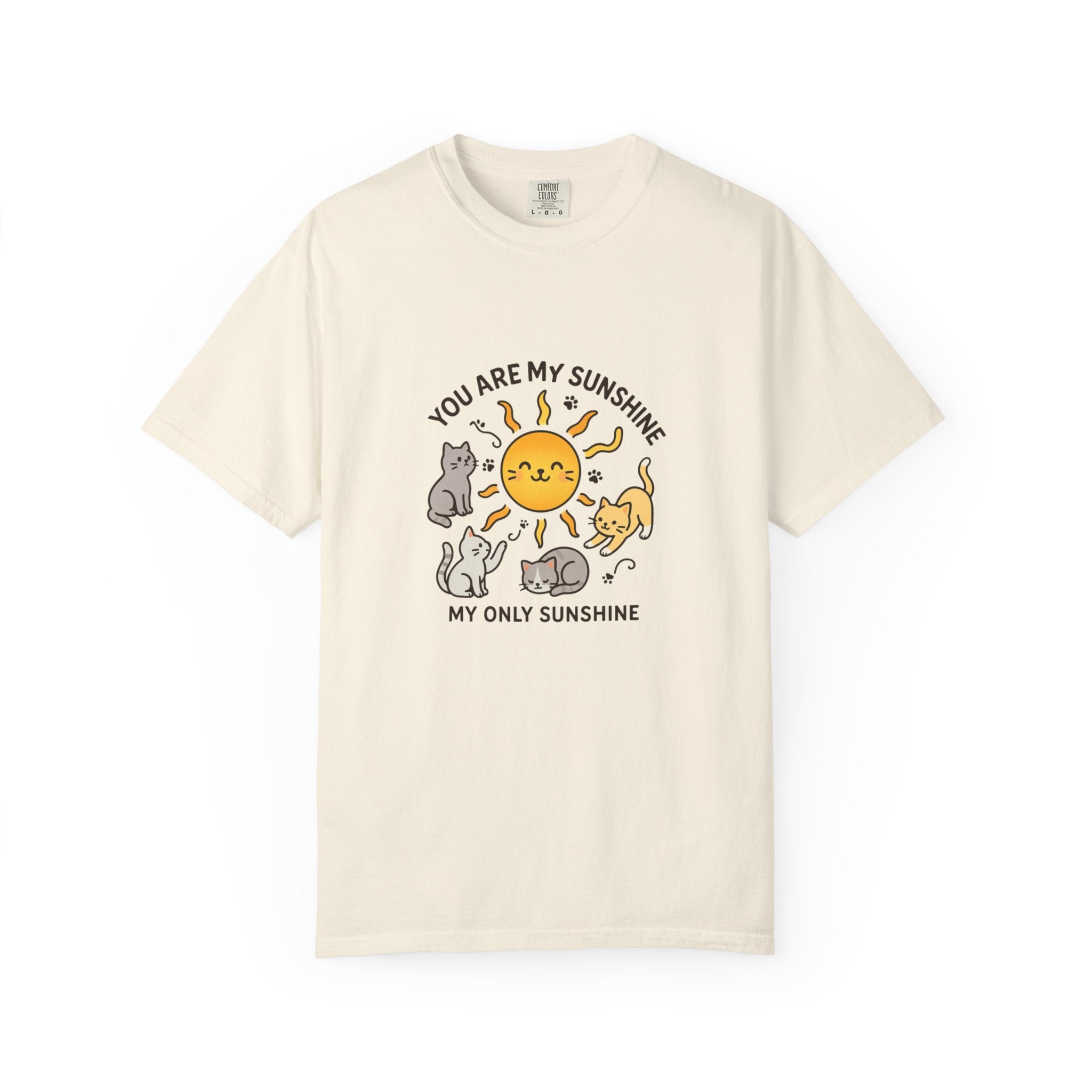You Are My Sunshine Cat Illustration T-shirt | Cute Sun and Kittens