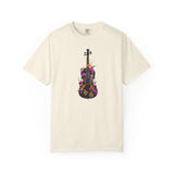 Floral Violin T-shirt | Botanical Music Instrument Tee