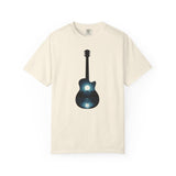 Moonlit Acoustic Guitar T-Shirt | Night Sky Guitar Silhouette