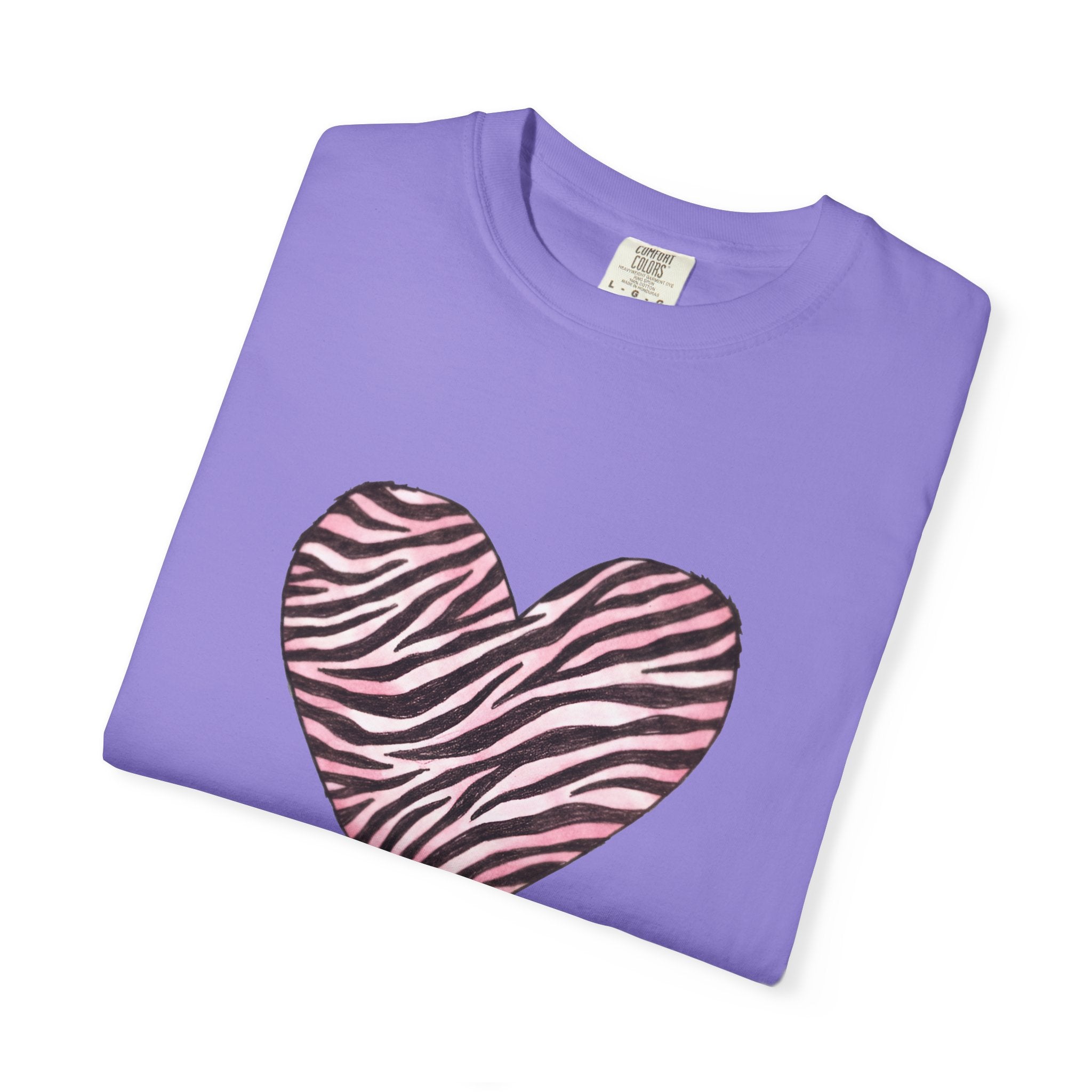 Pink Heart Zebra T-shirt | Romantic Zebra Heart Design