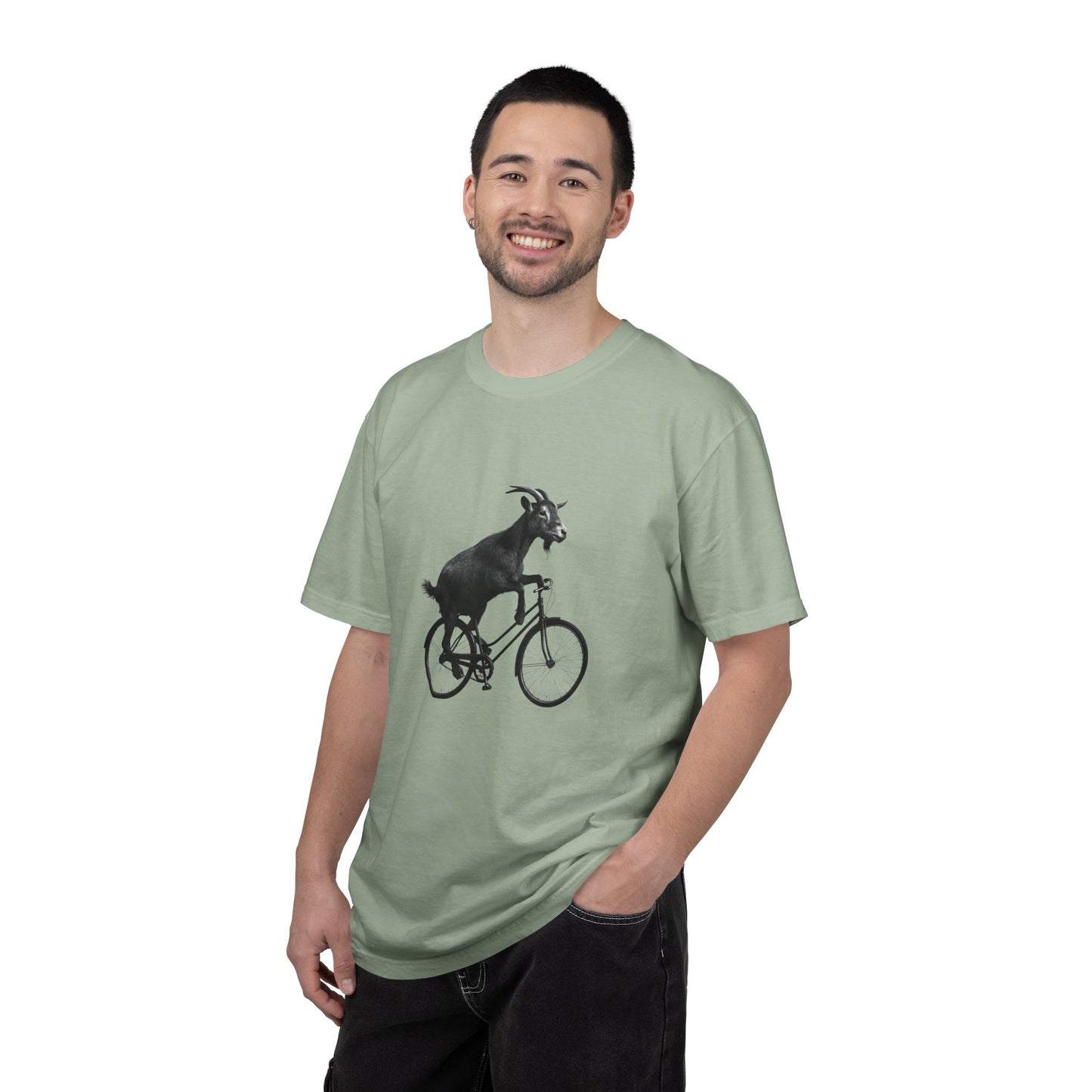 Goat Riding Bicycle T-shirt | Funny Animal Bike Tee