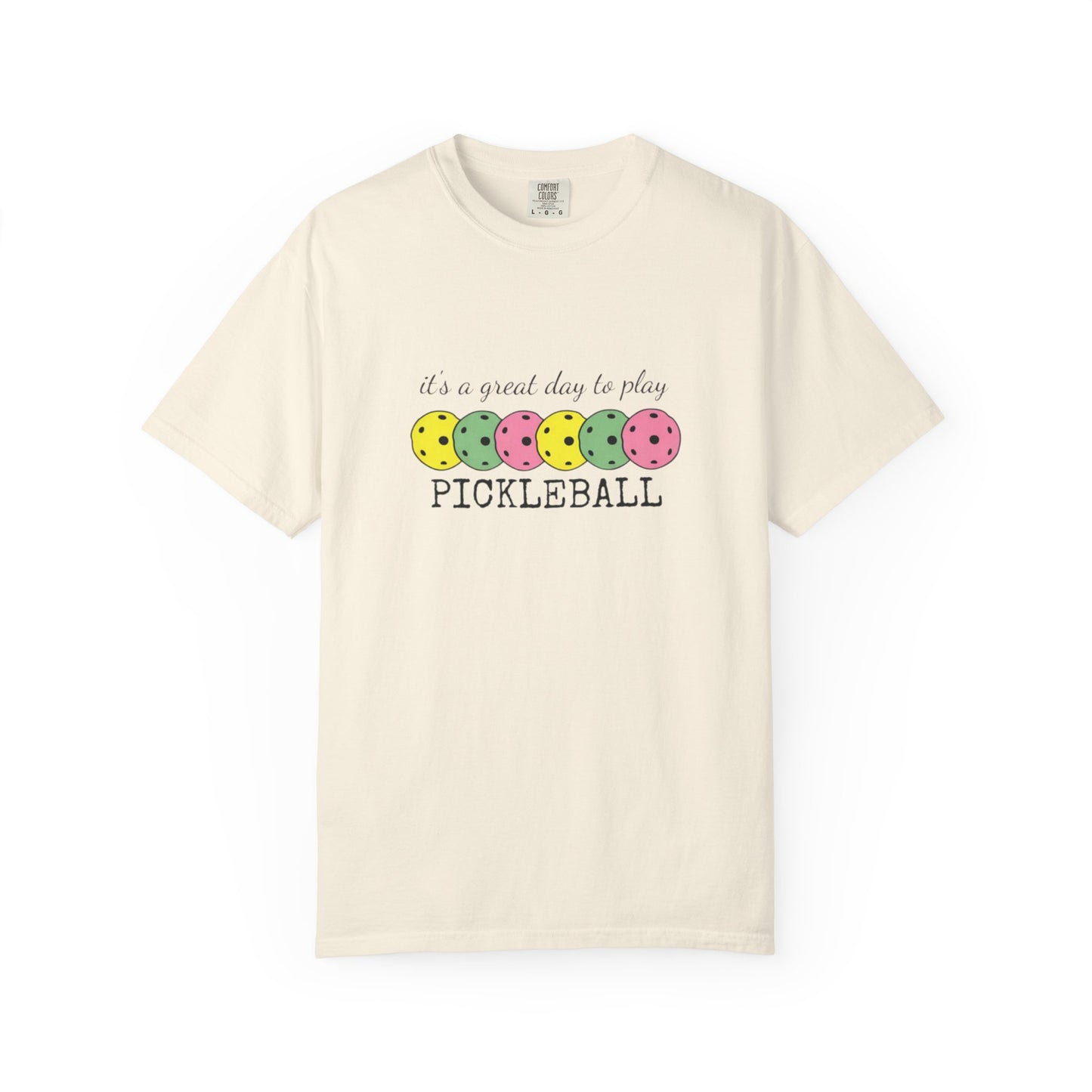 It's a Great Day to Play Pickleball T-Shirt | Colorful Pickleball Paddles Tee