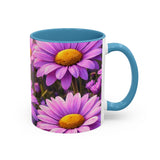 Purple Daisy Floral Mug | Accent Coffee Mug 11oz 15oz