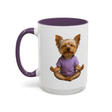 Meditating Yorkshire Terrier Mug | Accent Coffee Mug 11oz 15oz