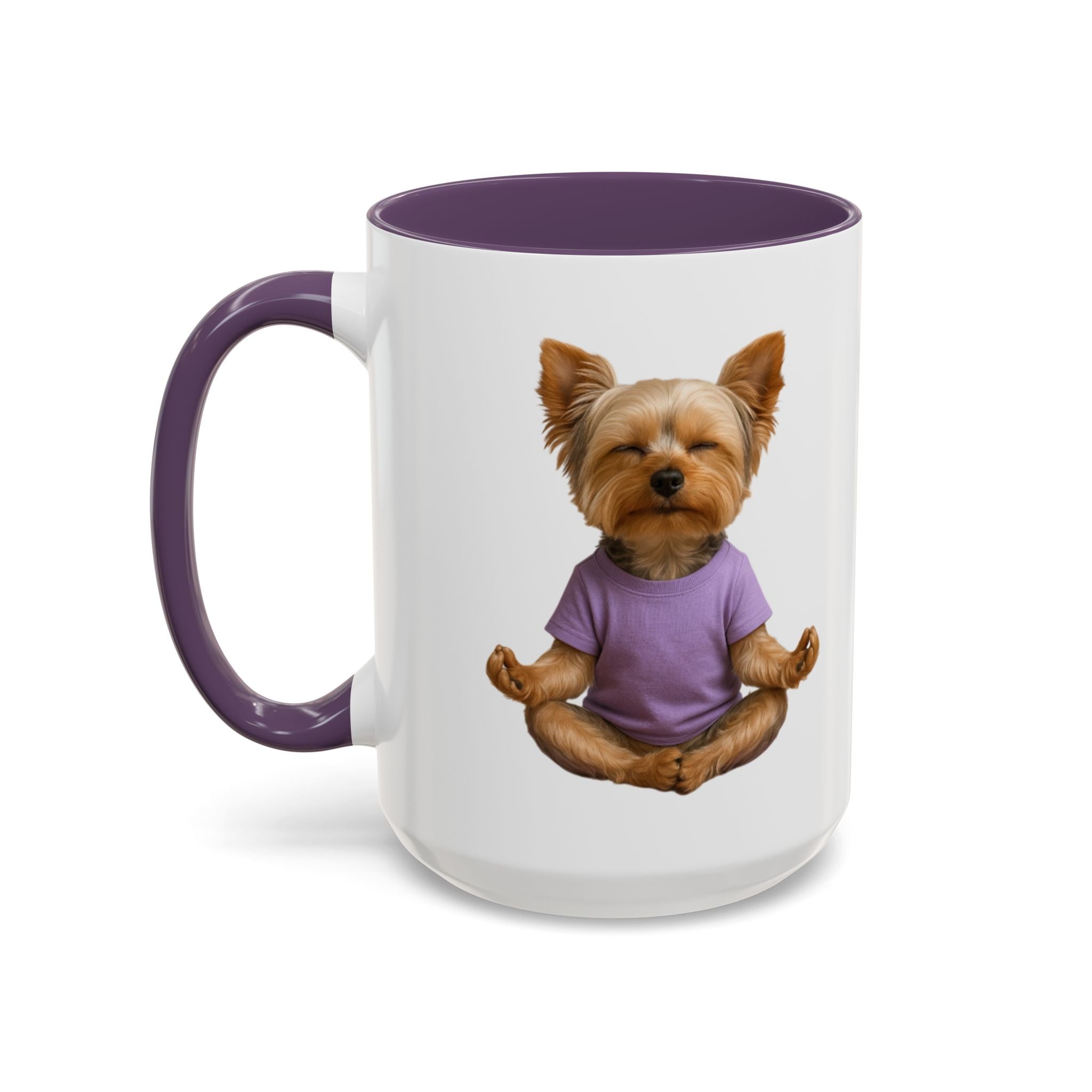 Meditating Yorkshire Terrier Mug | Accent Coffee Mug 11oz 15oz