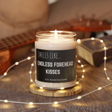 Punny Quote Scented Soy Candle, Endless Forehead Kisses (9oz)
