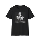 Capybara Blonde. Dress Pose T-Shirt | Retro Black & White Illustration