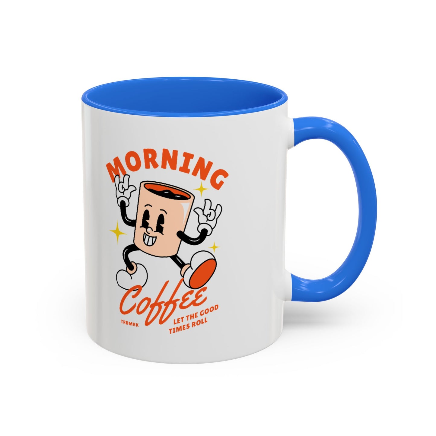 Morning Coffee Mug | Retro Cartoon Coffee Cup, Colorful Ceramic