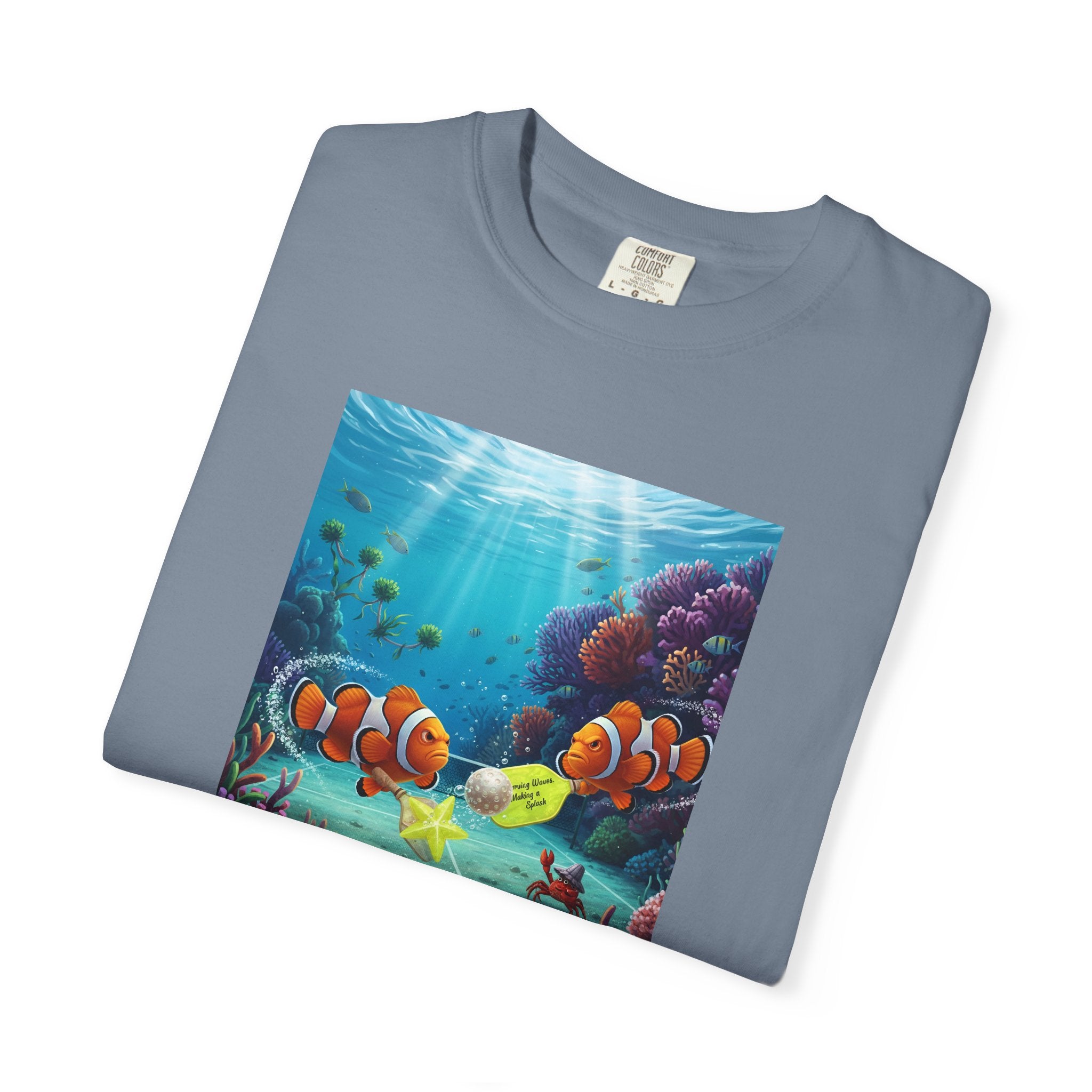 Clownfish Reef Scene T-shirt | Underwater Coral Ocean Illustration