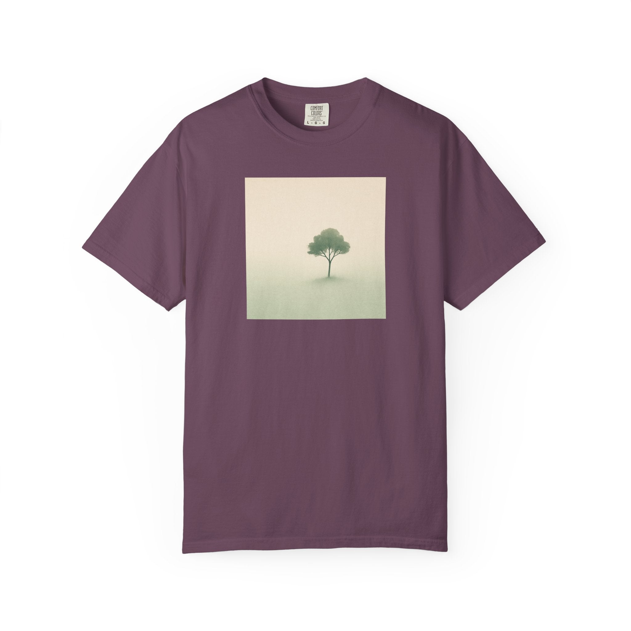 Solitary Tree Minimalist Artwork T-Shirt | Nature Square Print