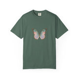 Retro 70s Vacation Butterfly T-shirt | Distressed Orange Teal Wings