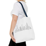 Chicago line art, City Skyline Tote Bag | Urban Skyline Illustration