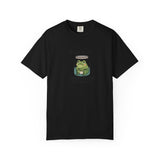 Glass Jar Frog Illustration T-shirt | Frog in Water Jar