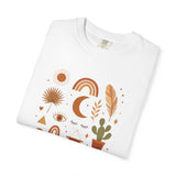 Boho Icons Mosaic T-Shirt | Crescent Moon Cactus Rainbows
