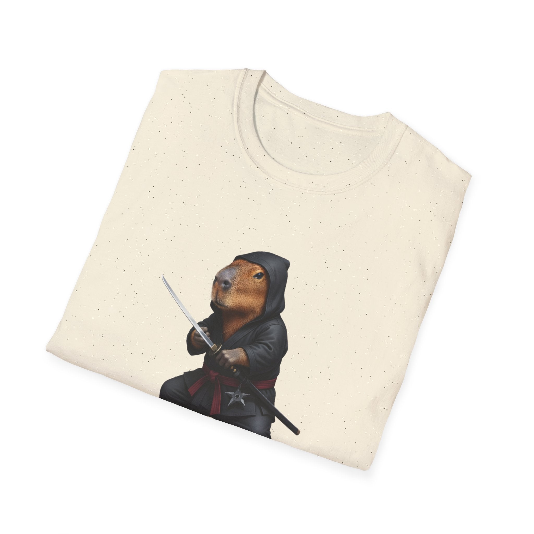 Stealthy Capybara Warrior T-Shirt | Zen Assassin Tactical Capy