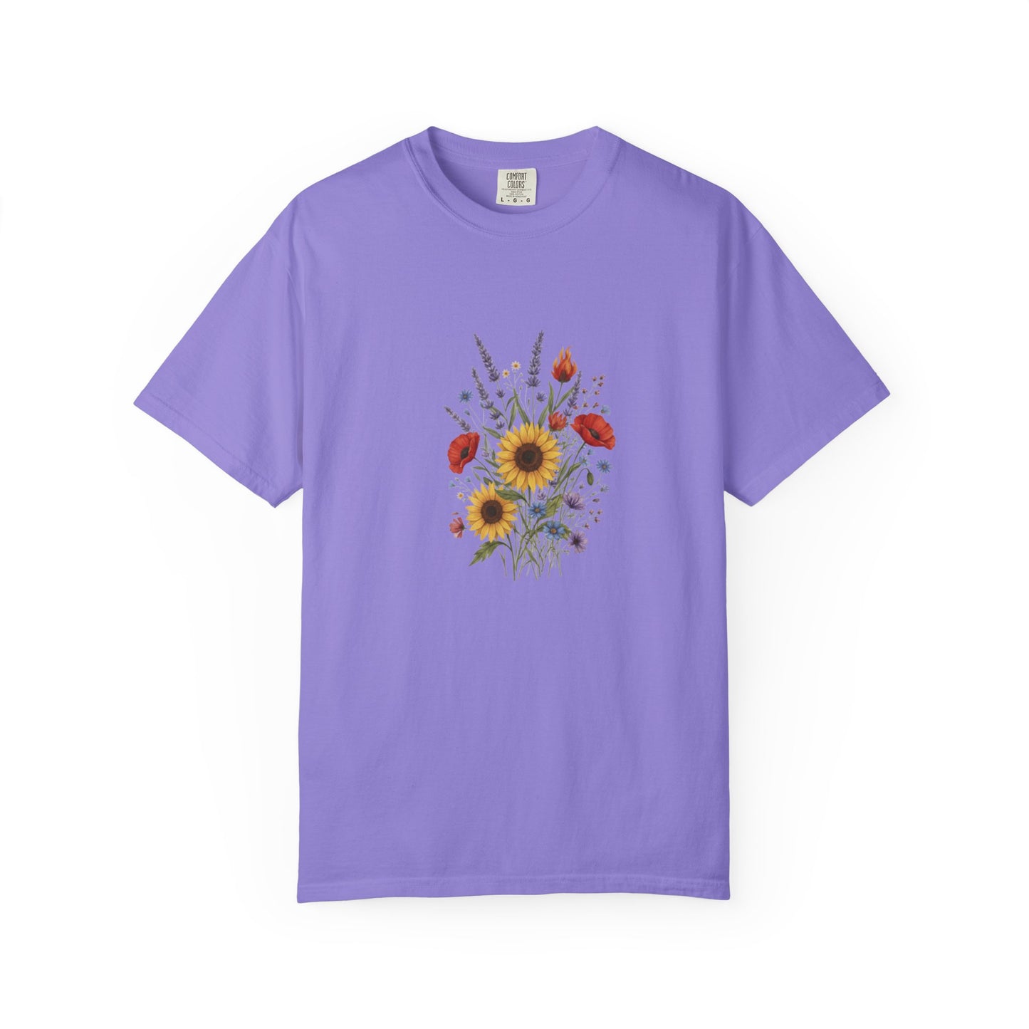 Sunflower and Wildflower Bouquet T-Shirt | Floral Botanical Garden Tee