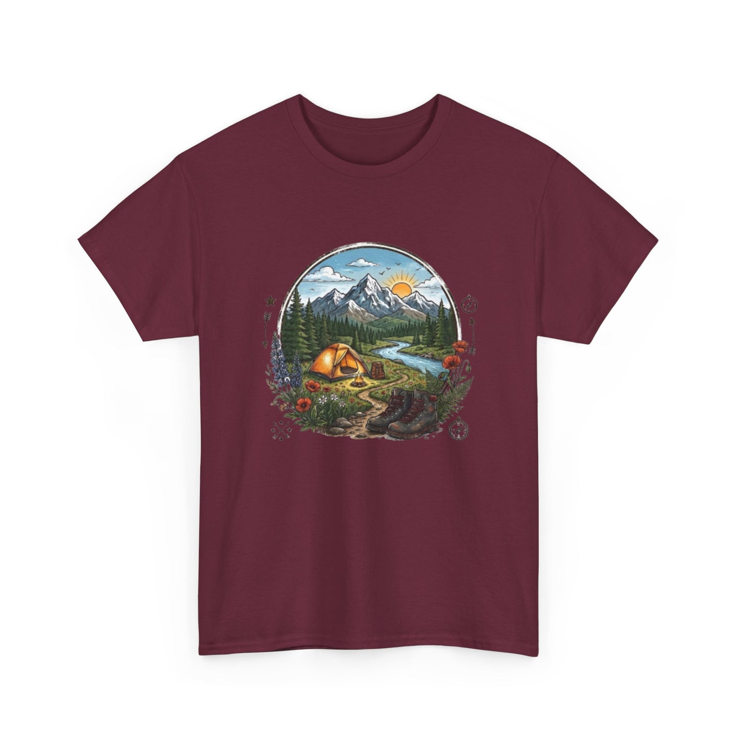 Mountain Camping Adventure T-Shirt | Outdoor Nature Hiking Tee | Wilderness Tent Graphic Shirt | Gift for Hiker Camper |