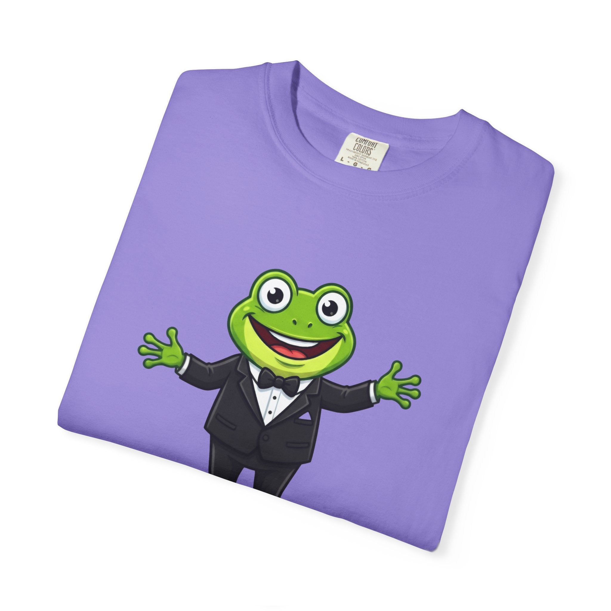 Funny Tuxedo Frog T-shirt | Frog on Lily Pad Amphibian Design