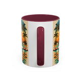 Surfing Bigfoot Mug | Retro Beach Sunset Bigfoot Wave Coffee Cup