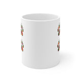 Floral Paw Print Mug | 11oz Ceramic Pawprints, Colorful Pet Lover Coffee Cup