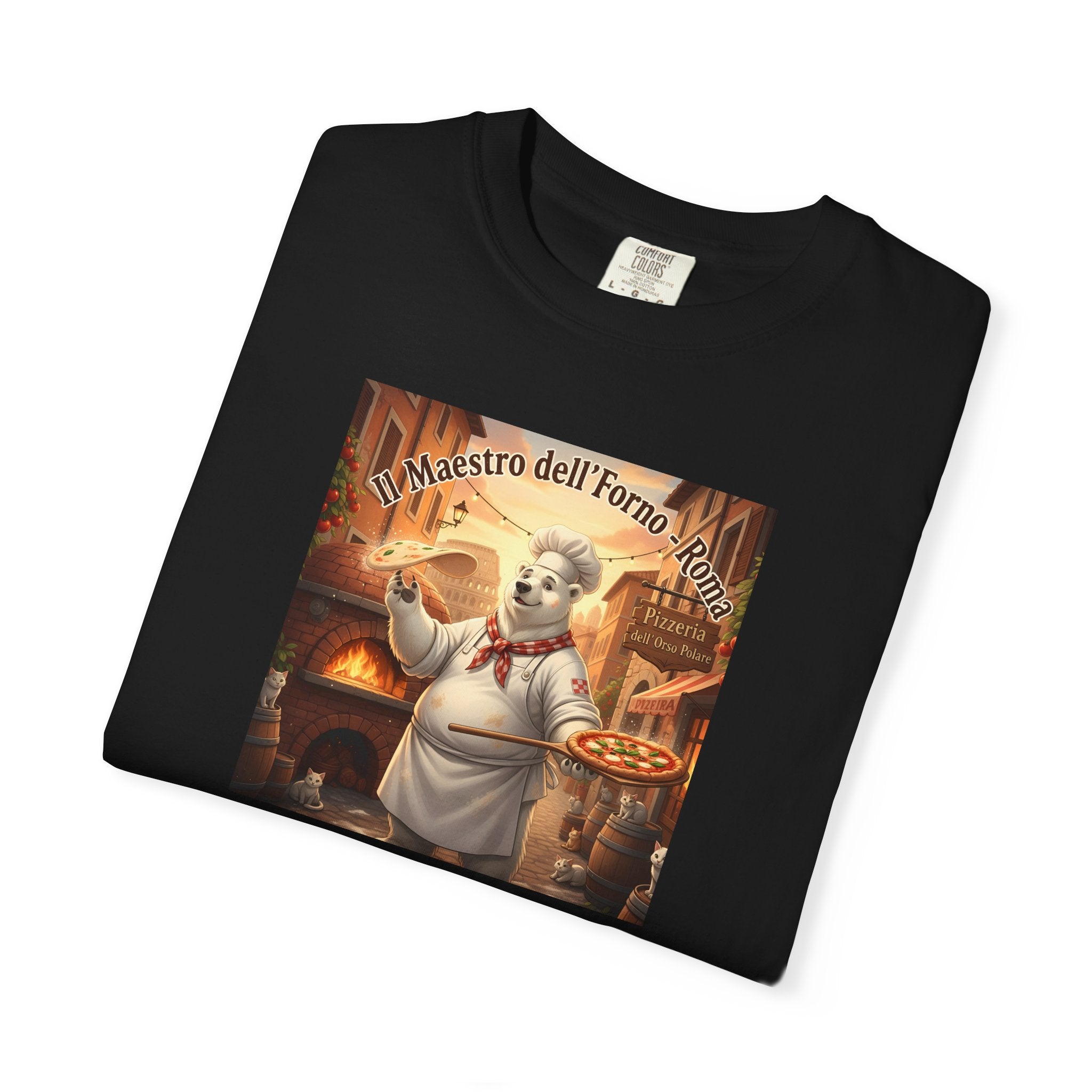 Polar Bear Italian Bakery Chef Pizza Maestro T-shirt | Vintage Pizzeria Illustration