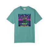 Purr-fect Beats Rave Feline DJ cat T-shirt | Neon EDM club design