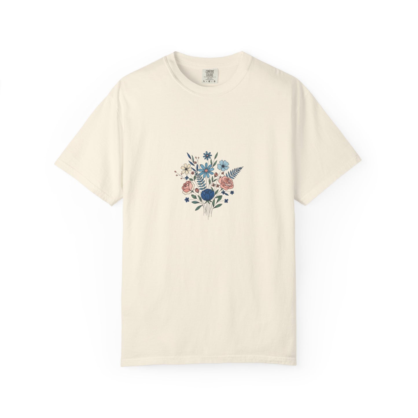 Wildflower Bouquet T-Shirt | Centered Floral Illustration, Daisies & Roses