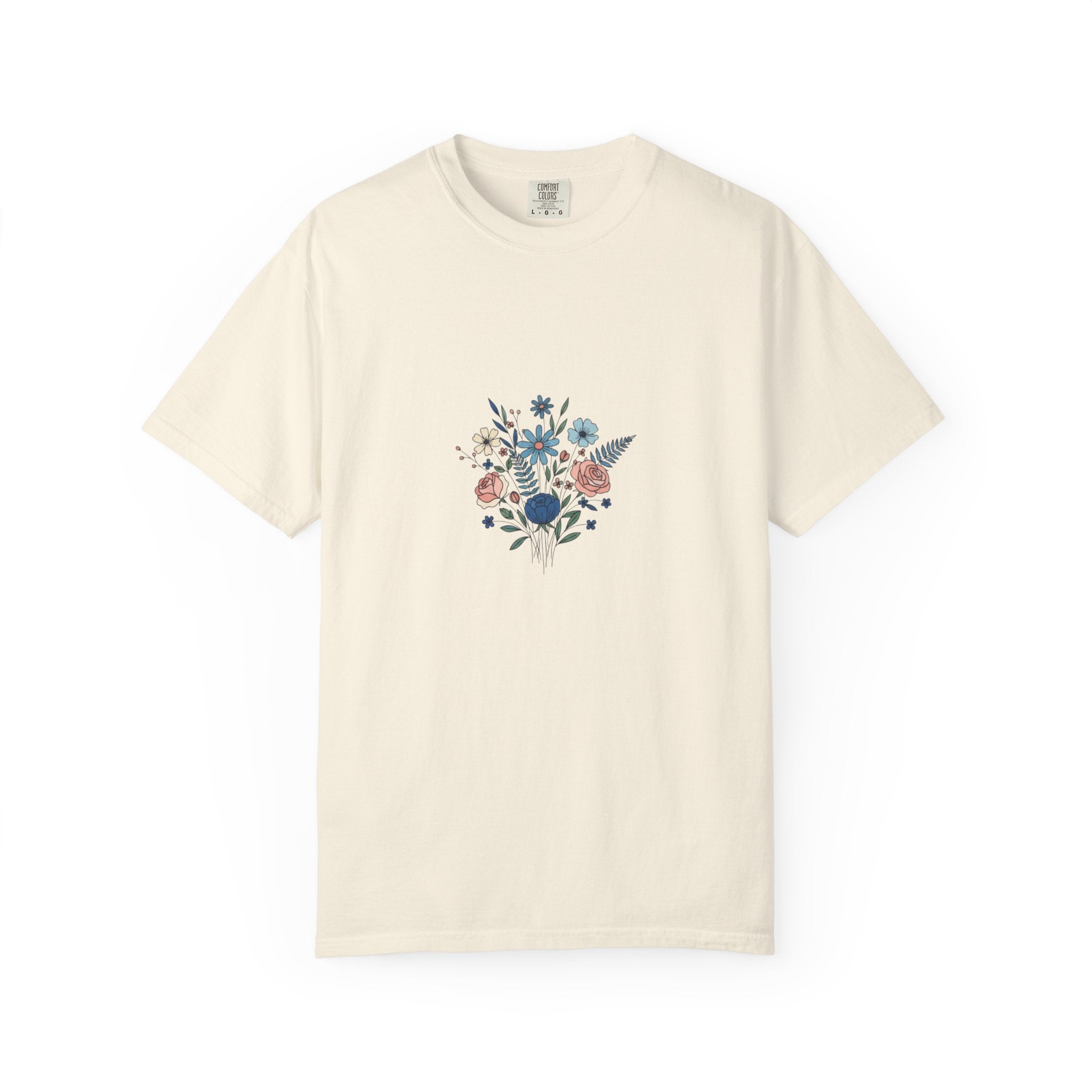 Wildflower Bouquet T-Shirt | Centered Floral Illustration, Daisies & Roses