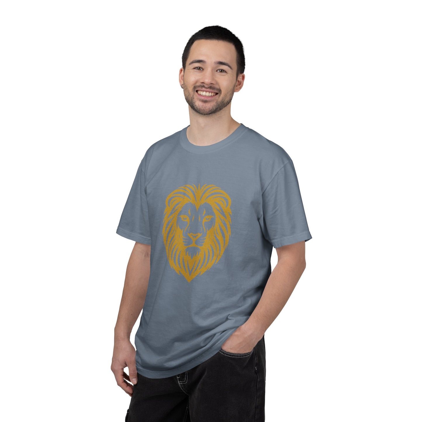 Golden Lion Head T-shirt | Minimal Animal Graphic Tee