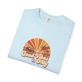 Good Vibes Only T-shirt | Retro Sunset Palm Peace Sign