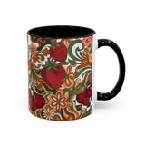 Vintage Cherry Strawberry Pattern Accent Mug | 11oz 15oz