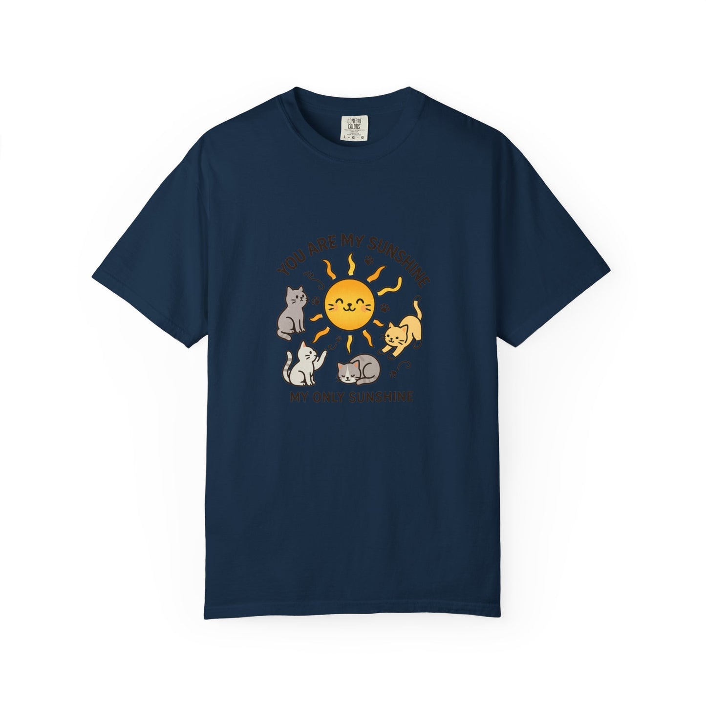 You Are My Sunshine Cat Illustration T-shirt | Cute Sun and Kittens