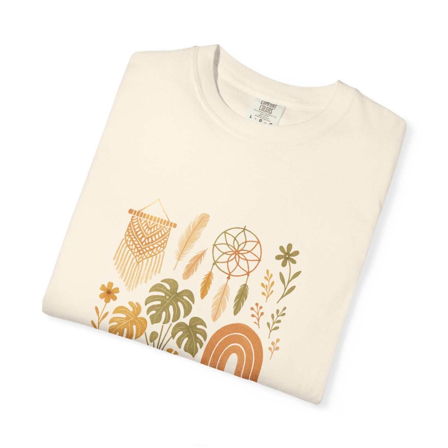 Boho Plants and Dreamcatcher T-Shirt | Rainbow, Monstera, Macrame