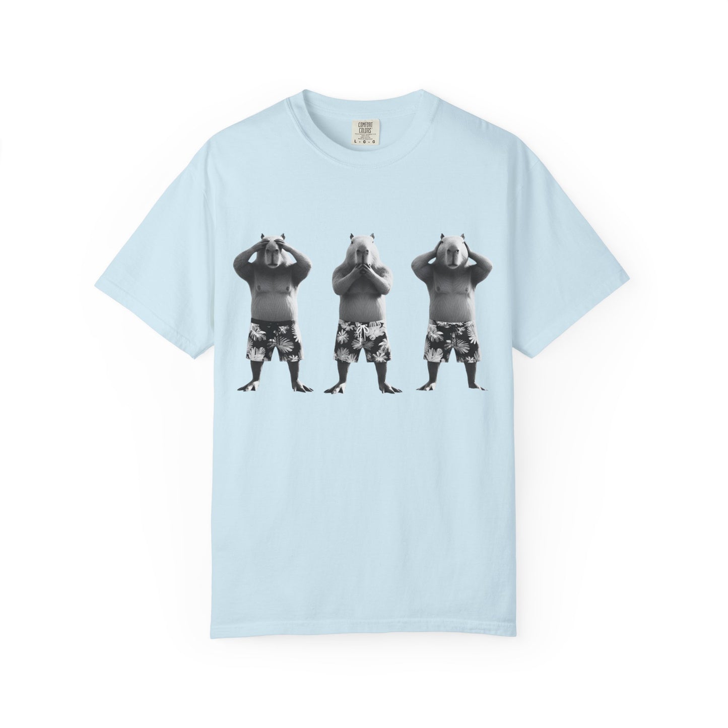 Capybara See No Evil Speak No Evil Hear No Evil T-shirt | Three Monkeys Graphic