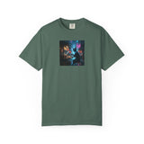 Cyberpunk Cat Sushi T-shirt | Neon Japan Noir