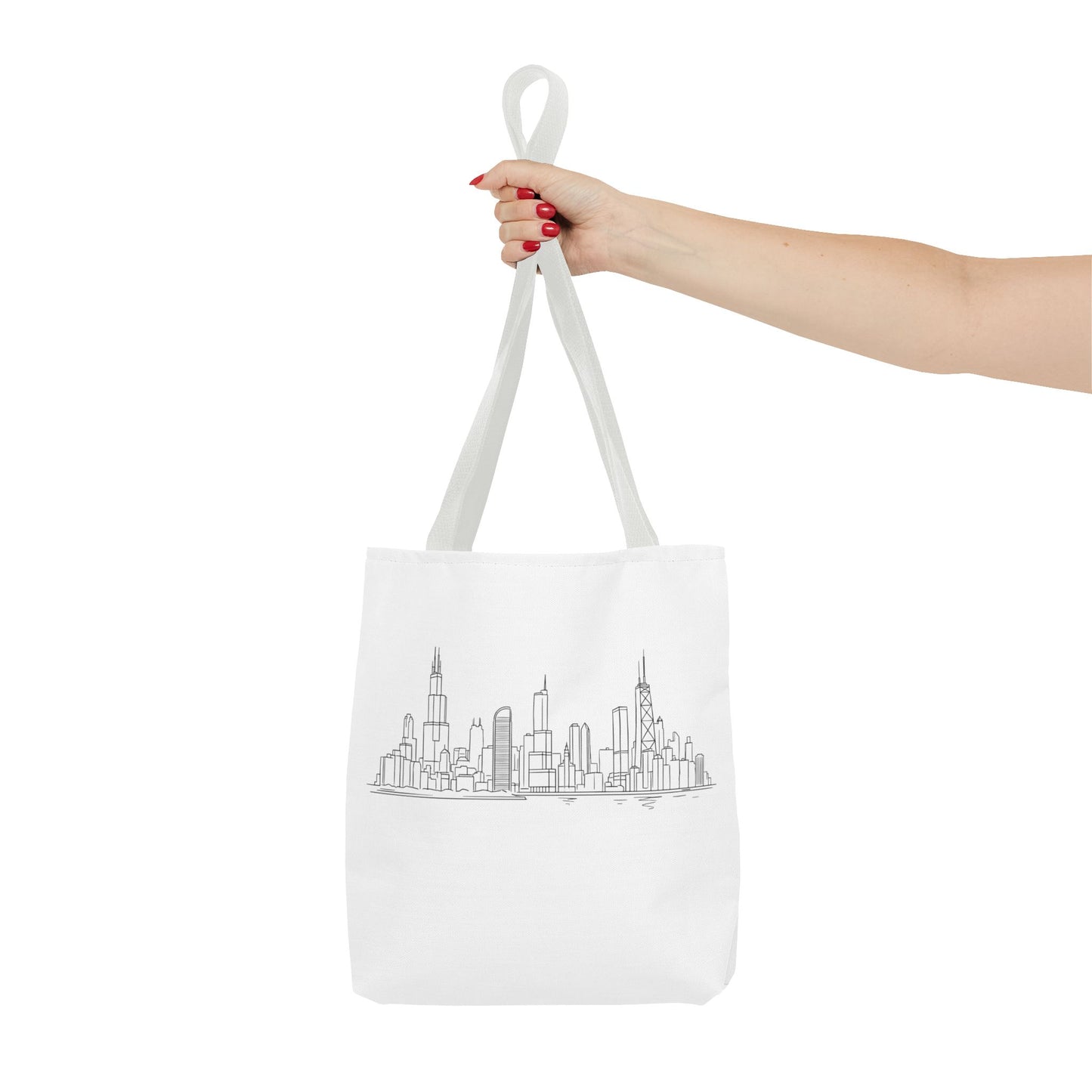 Chicago line art, City Skyline Tote Bag | Urban Skyline Illustration