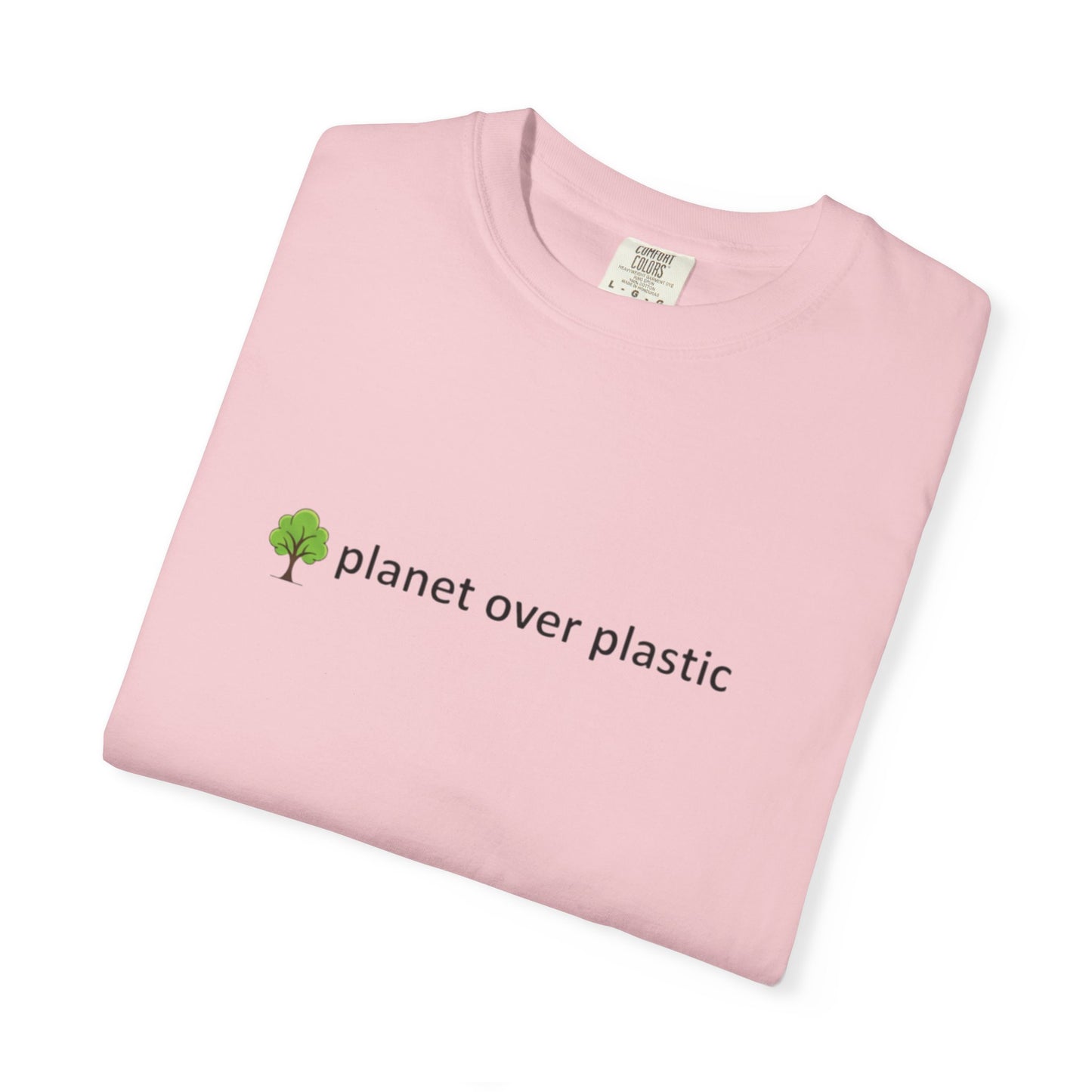 planet over plastic T-shirt | environmental tree slogan tee